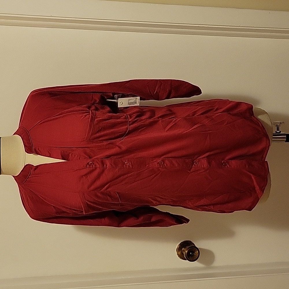 NWT: NO Boundaries Mandarin Collar Raglan Button Up Shirt